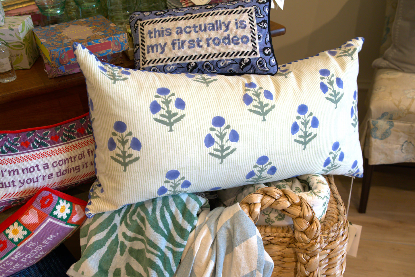 Lucy Azure Bolster | John Robshaw