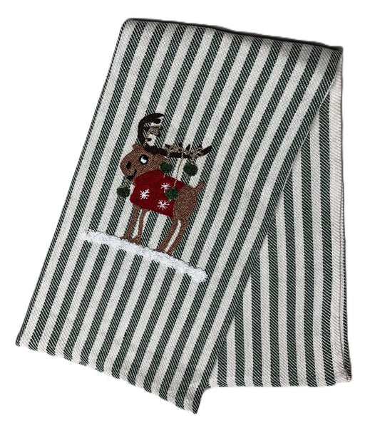 Moose With Baubles | Pomelo Kitchen Towel | Col. 113/111