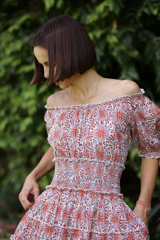 Ibiza Mini Dress Pink/Orange - M/L