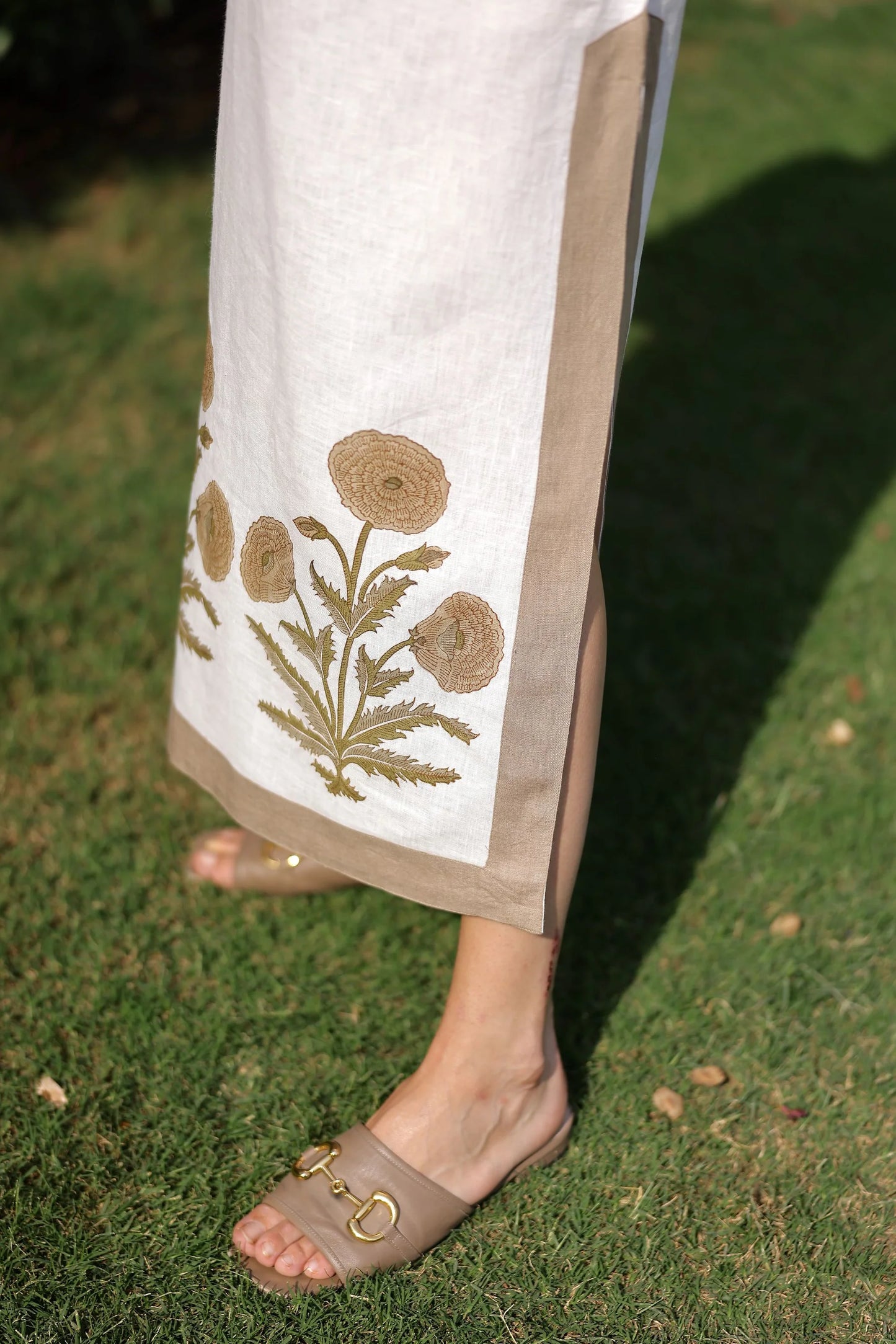 Hampton Kaftan Khaki Flower - XS/S