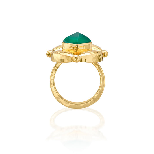 Mystic Eye Ring - Green Onyx - Size 8