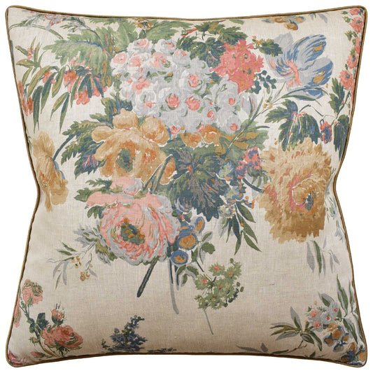 133-2632 22X22 Pillow Piped | Garden Club Apricot/Slate
