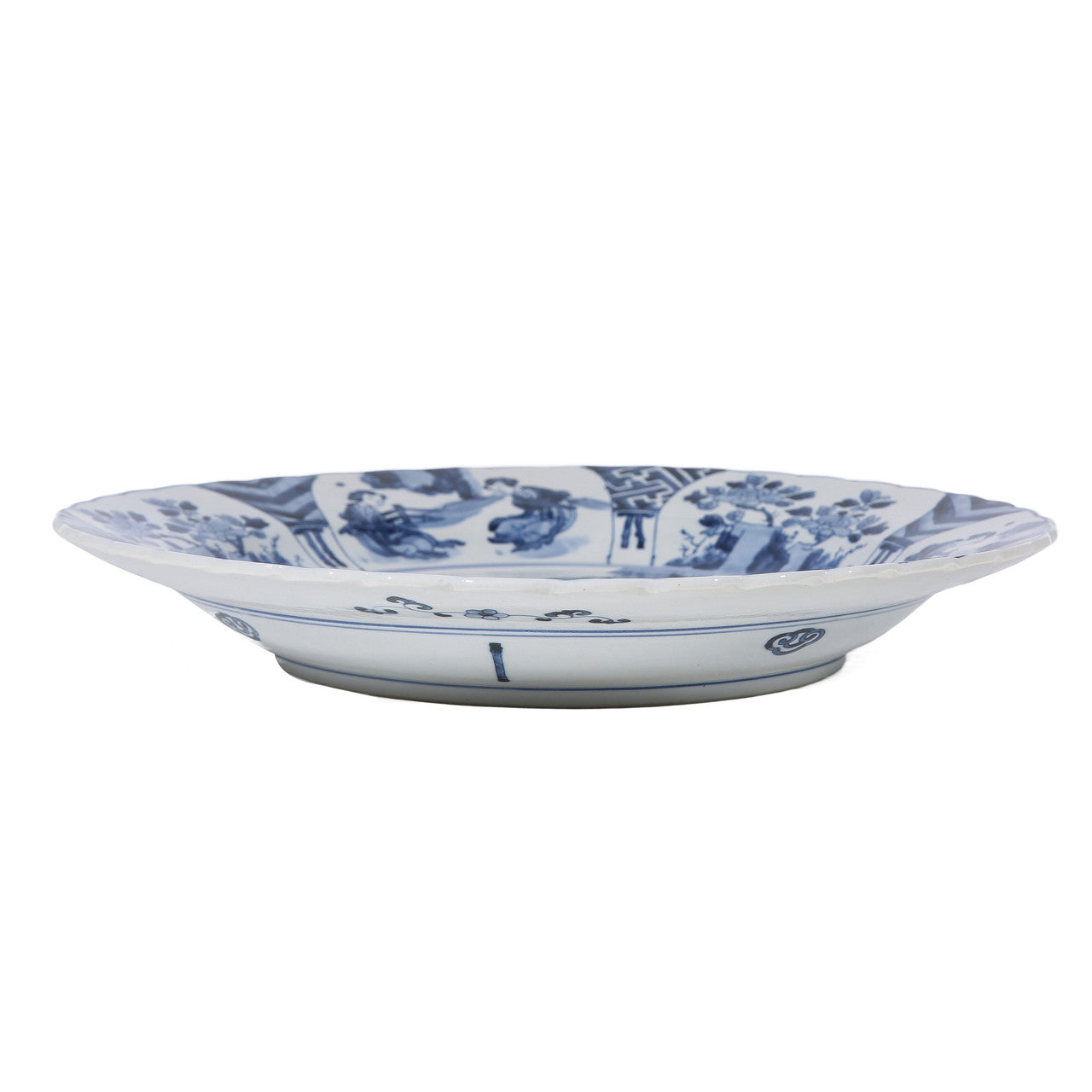 Blue And White Plate Noble Lady Motif