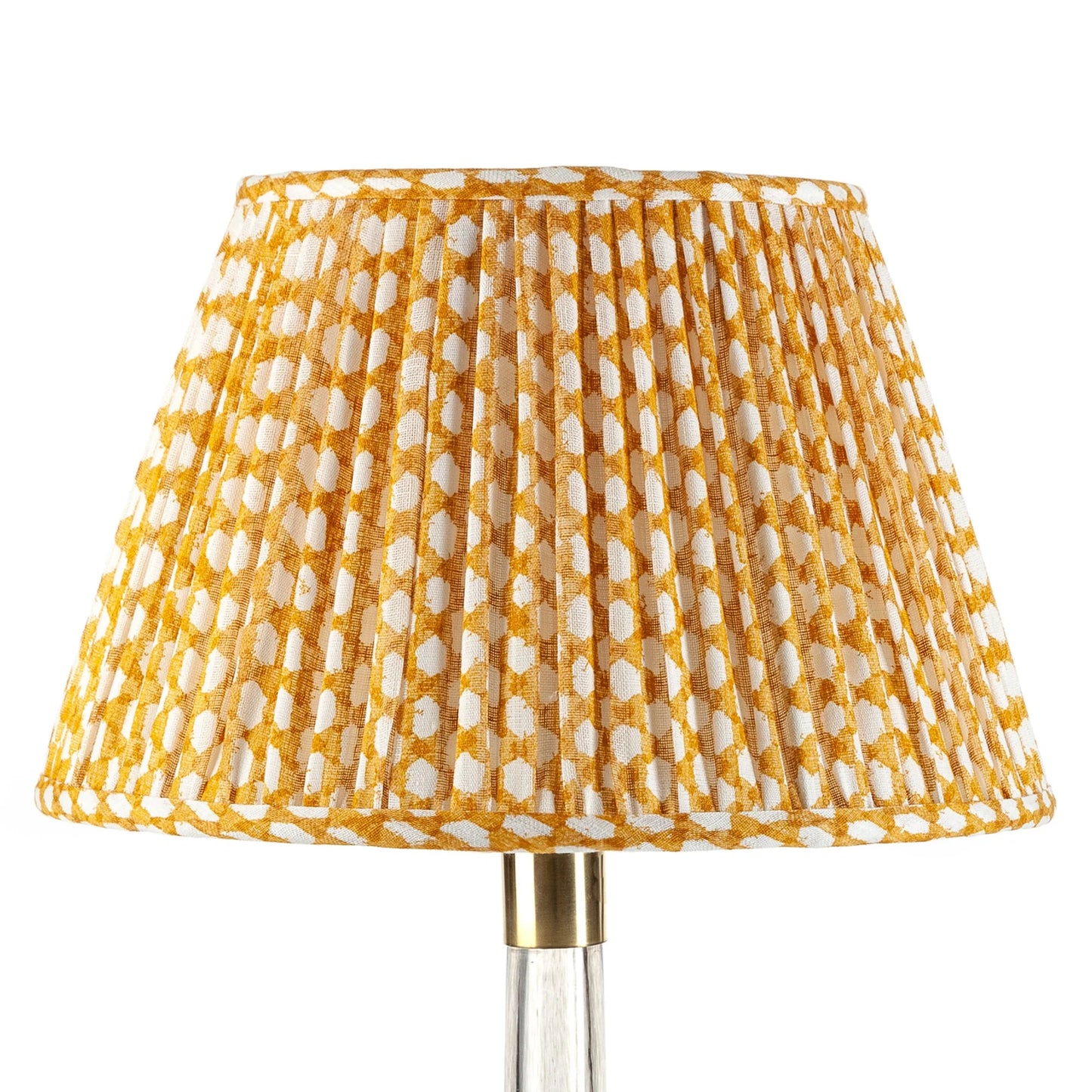 16GB-023 Round Gathered Lampshade | Yellow Wicker 16" Round