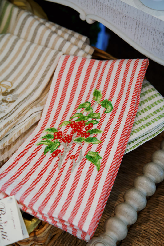Holly Red | Busatti Pomelo Kitchen Towel | Col. 2