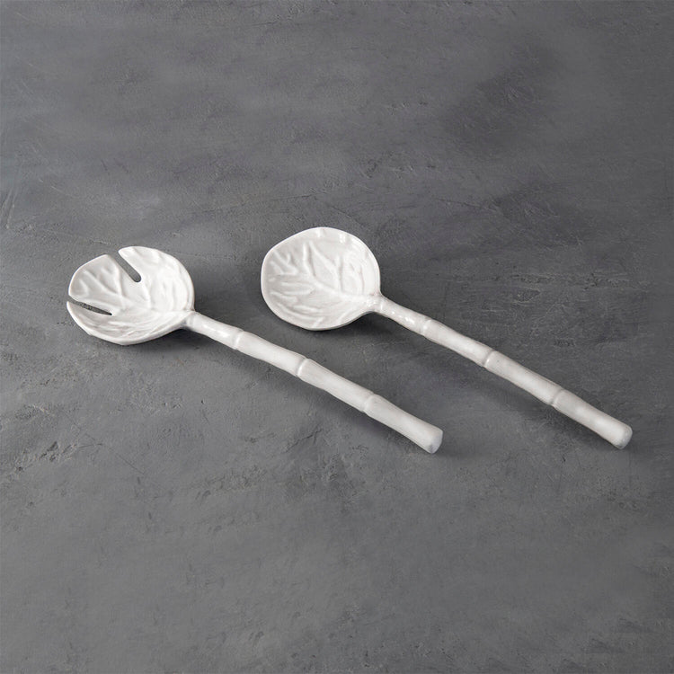 VIDA Lettuce Large Salad Servers - White