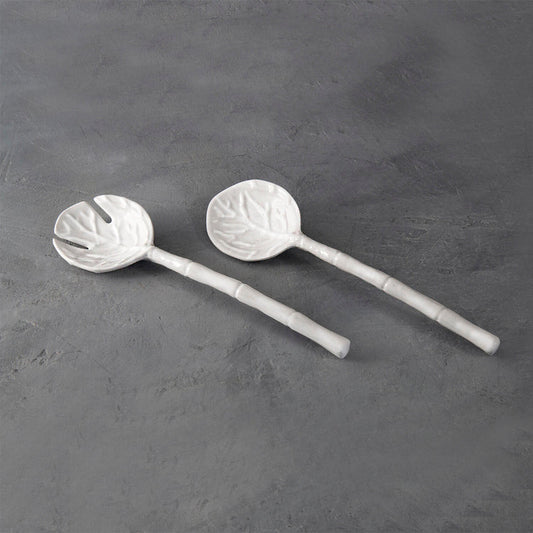 VIDA Lettuce Large Salad Servers - White