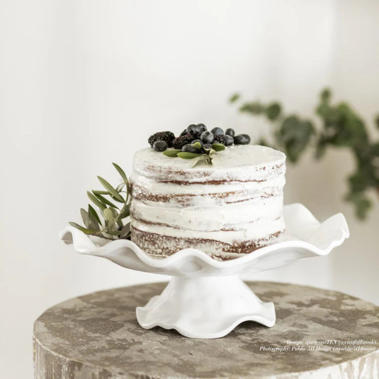 VIDA Havana Pedestal Cake Plate - White