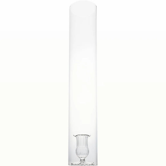 2 Piece Candleholder with Cylinder, Clear