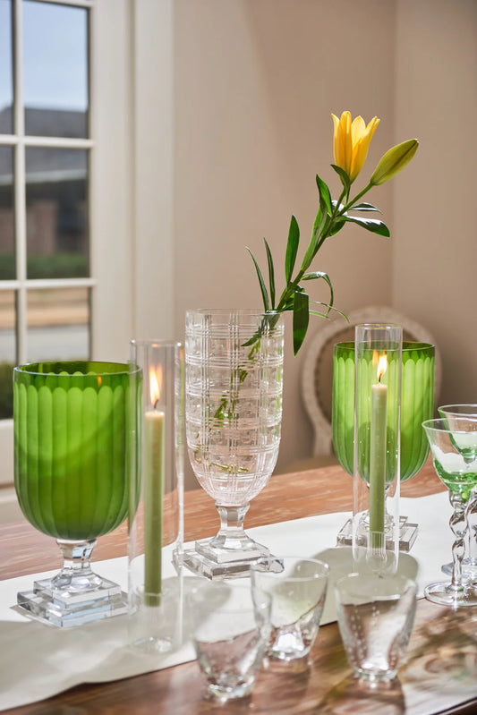 2 Piece Candleholder with Cylinder, Clear