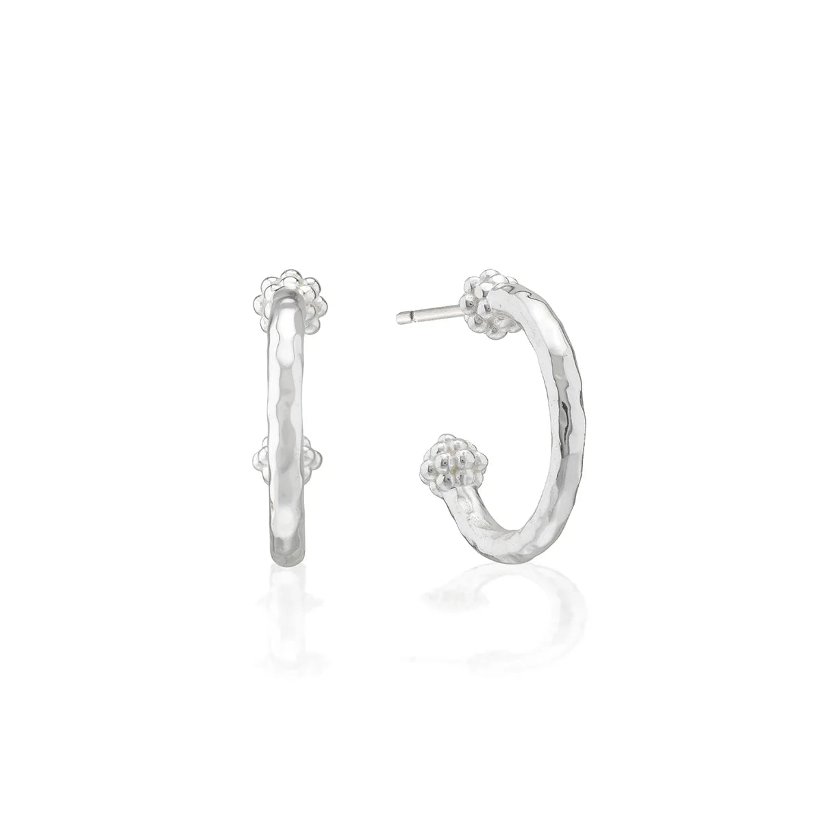Berry Slice Small Hoop Earrings Silver