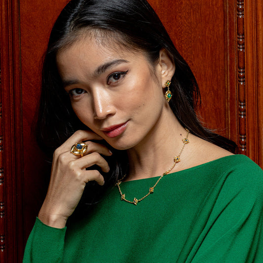 Mystic Eye Ring - Green Onyx - Size 8