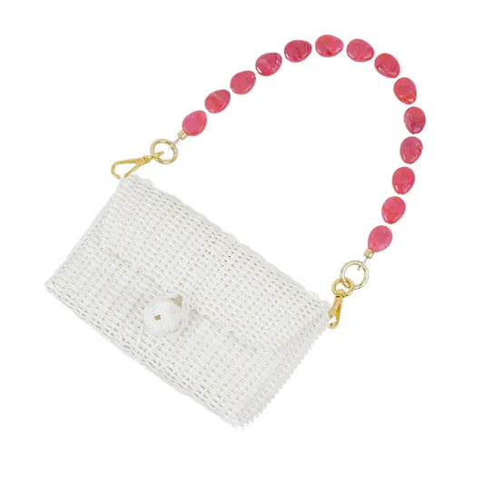 Pochette White | Raspberry Pink River Stone