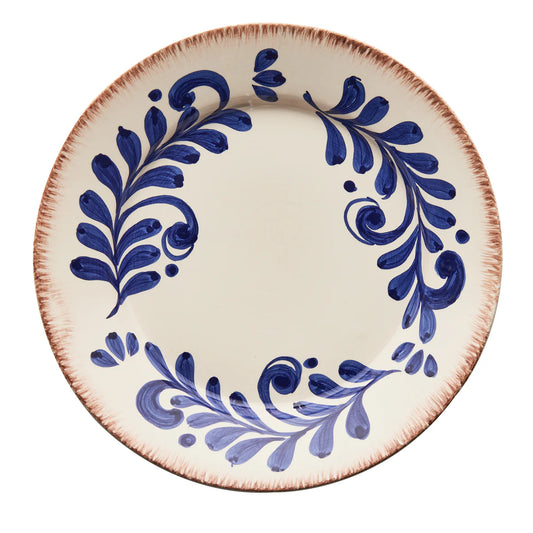 Casa Nuno Blue & White Dinner Plate, Scroll Design