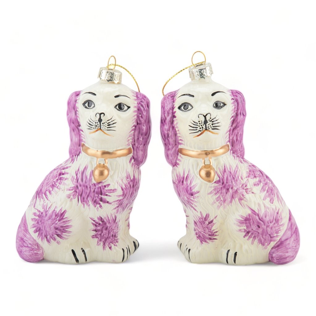 Pink Stafford Dog | Ornament Pair