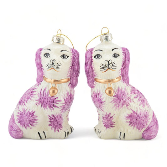 Pink Stafford Dog | Ornament Pair
