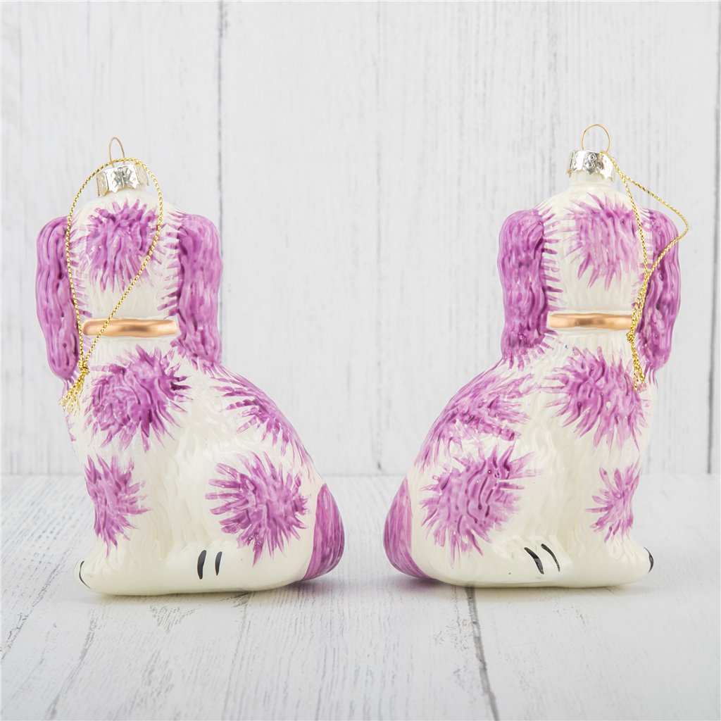 Pink Stafford Dog | Ornament Pair