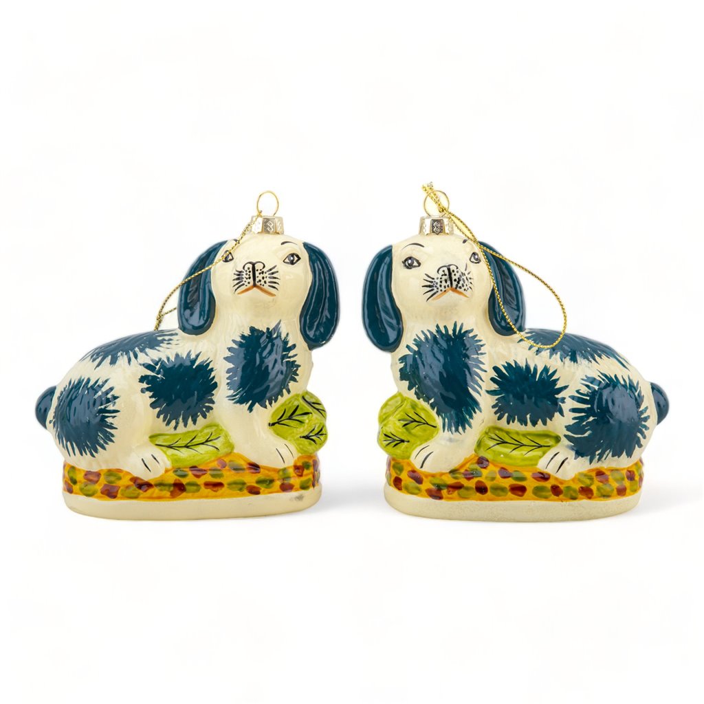 Blue Stafford Bunny | Ornament Pair