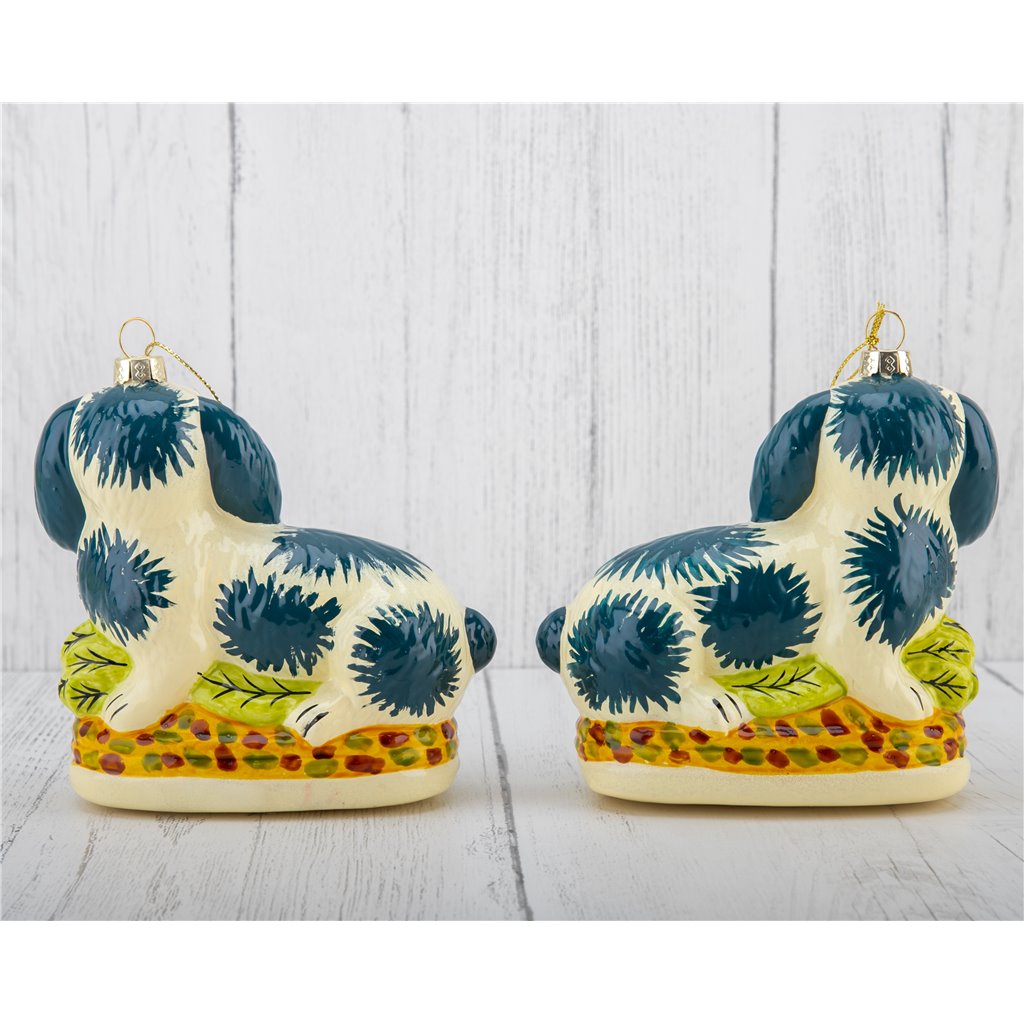 Blue Stafford Bunny | Ornament Pair