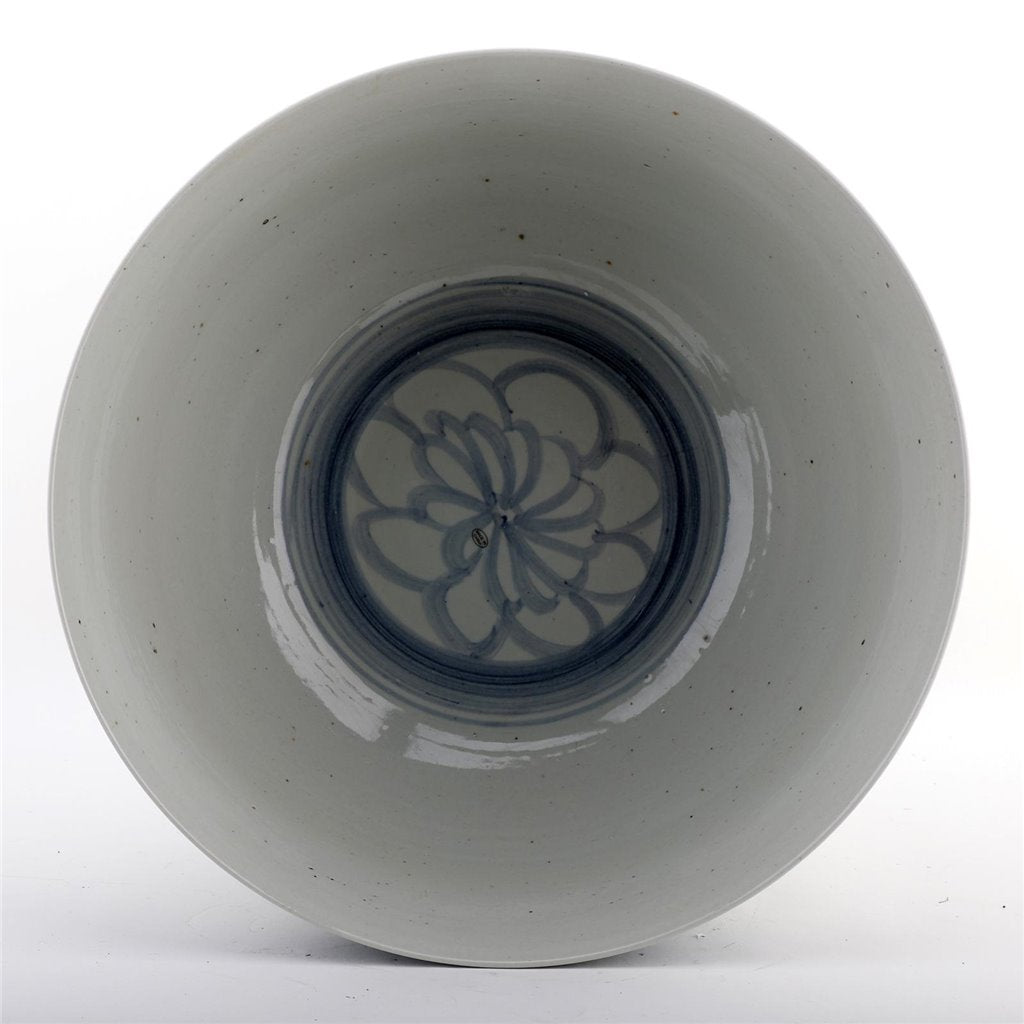 Old World Porcelain Aged Blue Floral Bo