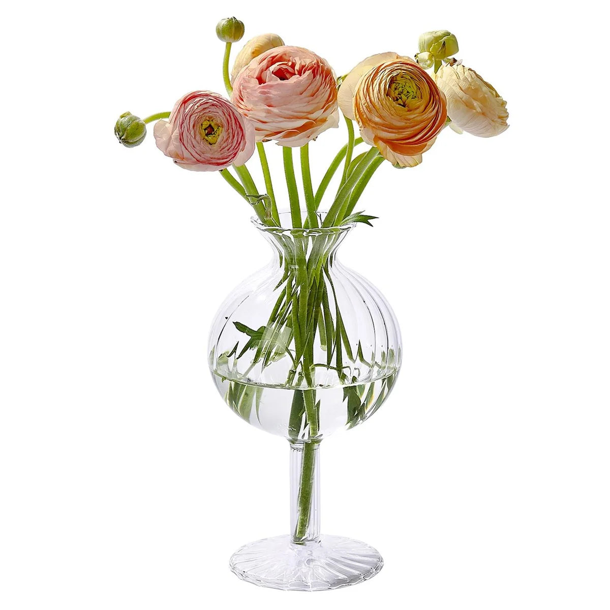 Verre Fluted Swirl Globe Vase | Hand-Blown Glass