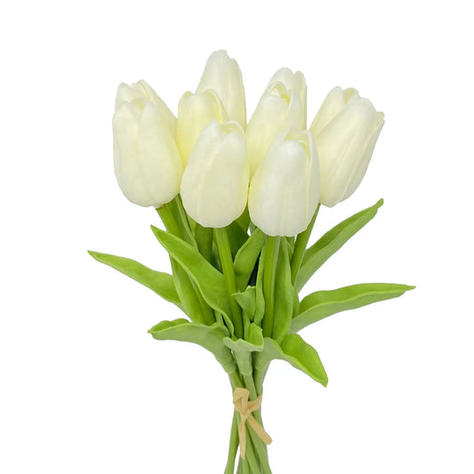 Faux Real Touch Tulip Stems (Bunch of 10) | Cream