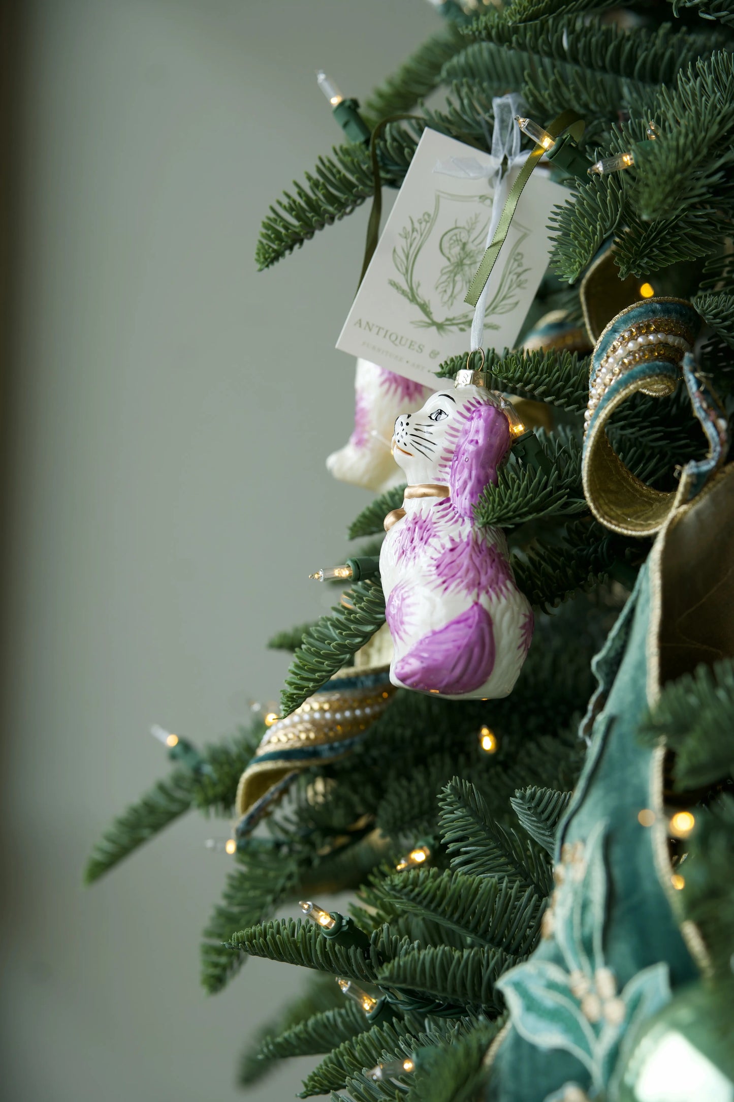 Pink Stafford Dog | Ornament Pair