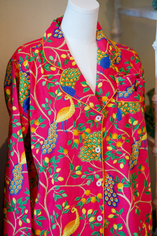 Fearless Peacock | Long Sleeve Pajama Gift Set | Pink