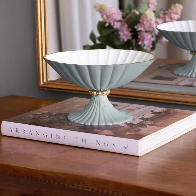 ENCANTO Vienna Small Pedestal - Slate & White