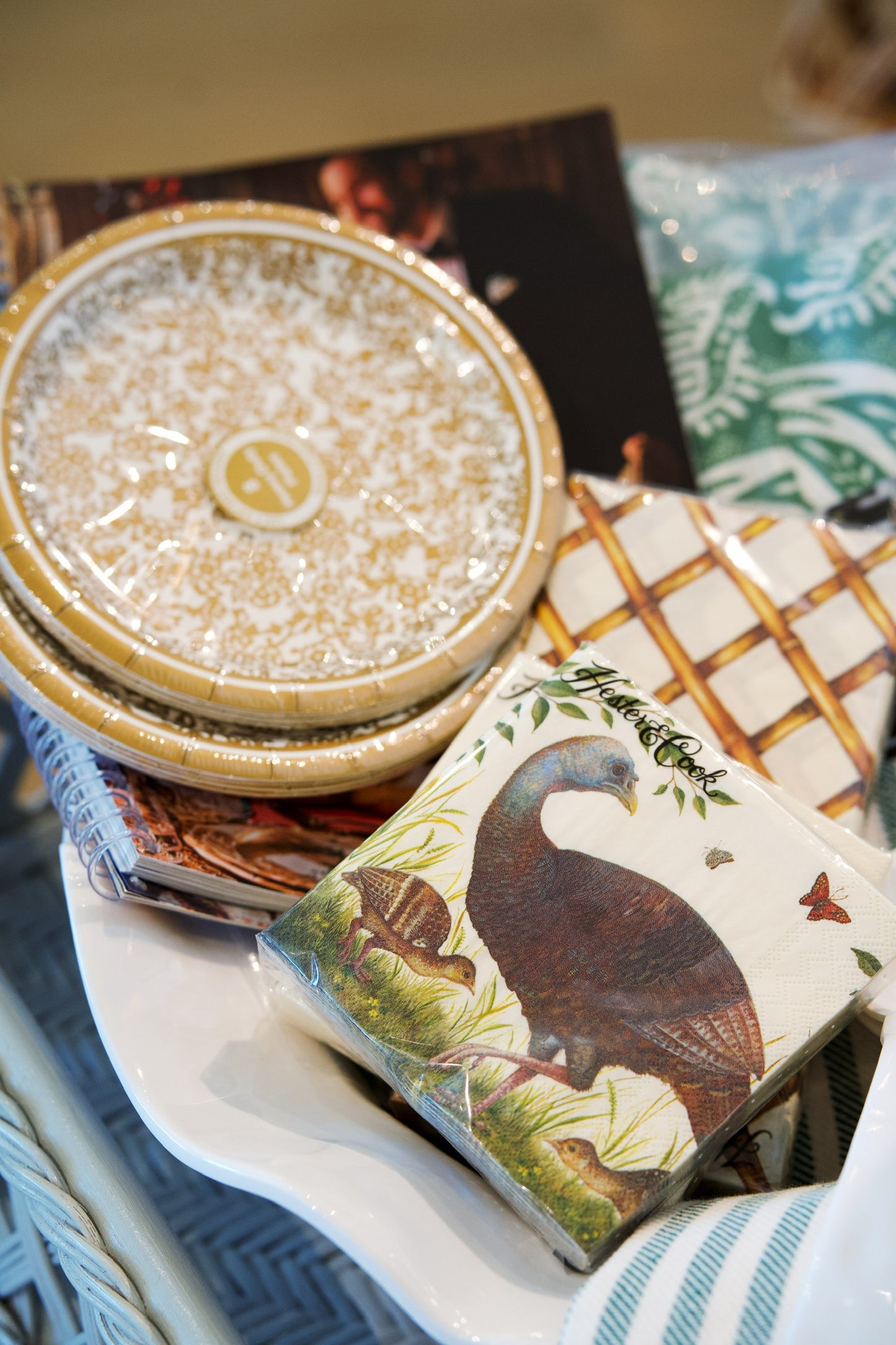 Gold Chinoiserie 8 Heavy Duty Paper Plate | 7"diameter