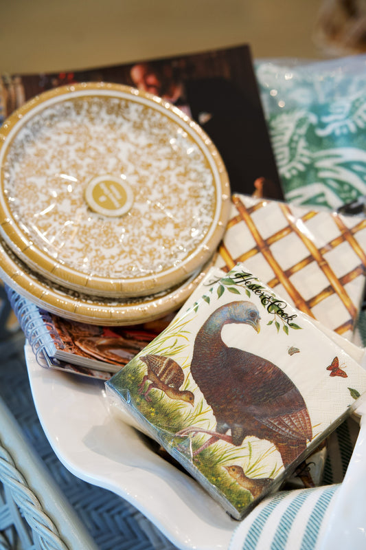 Gold Chinoiserie 8 Heavy Duty Paper Plate | 7"diameter