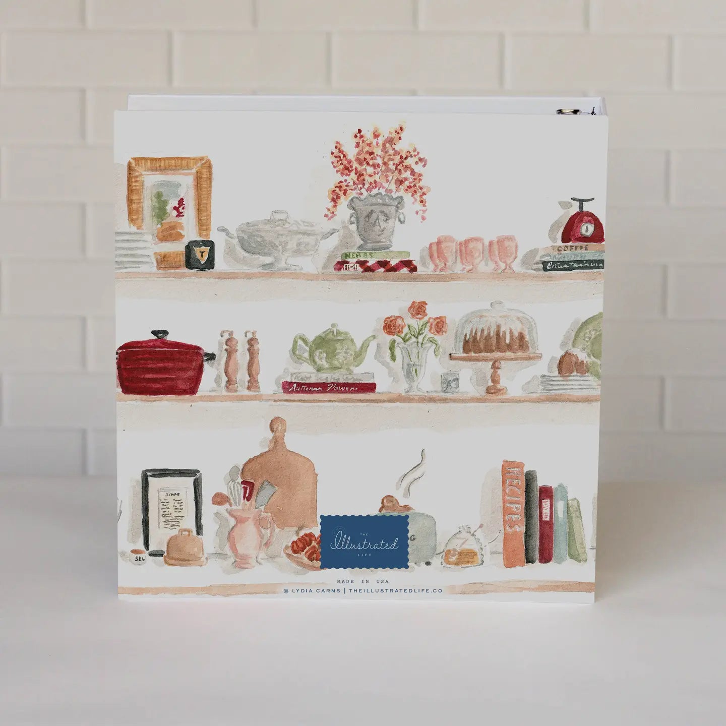 Autumn Kitchen Shelves 3-Ring Binder with Index Tab Dividers
