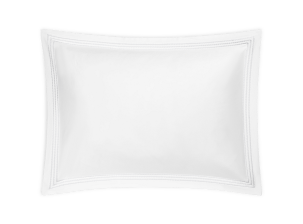 Amara Triple Pearl King Sham, 2" Flange | White