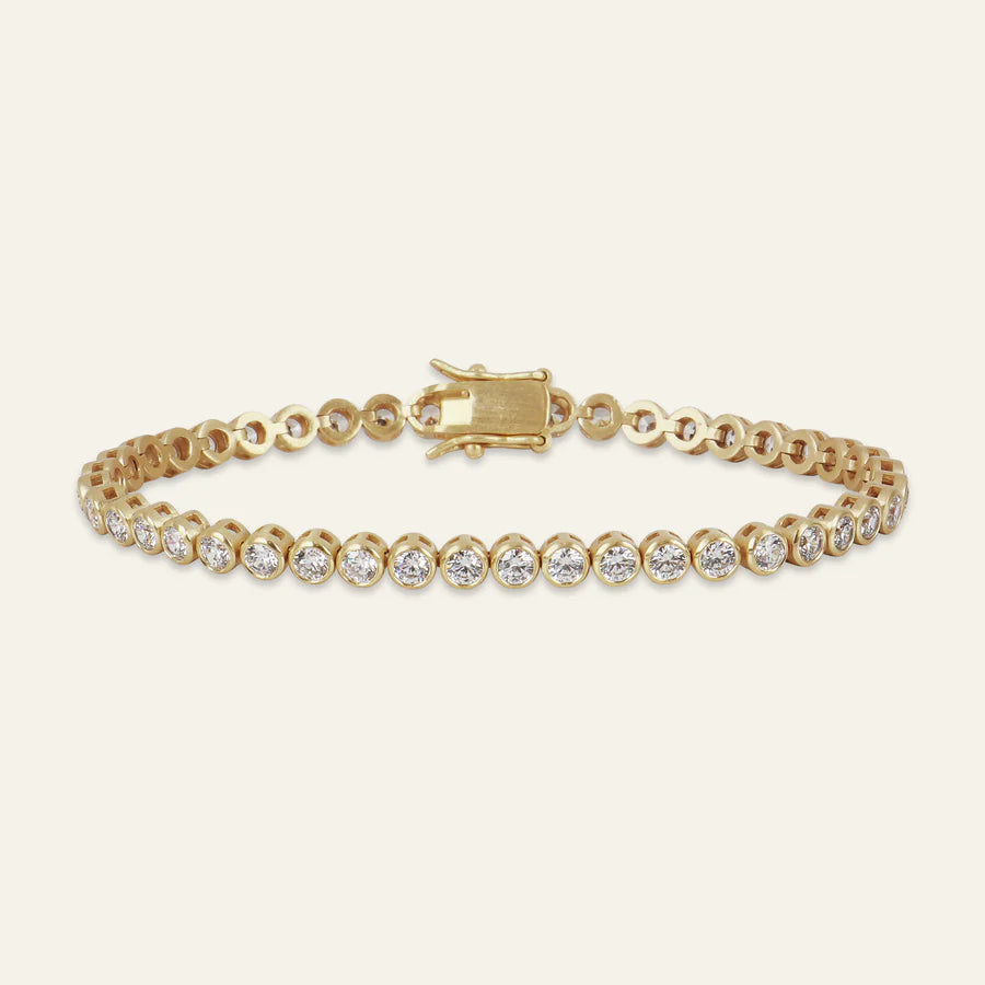 Bezel Tennis Bracelet 7" Length