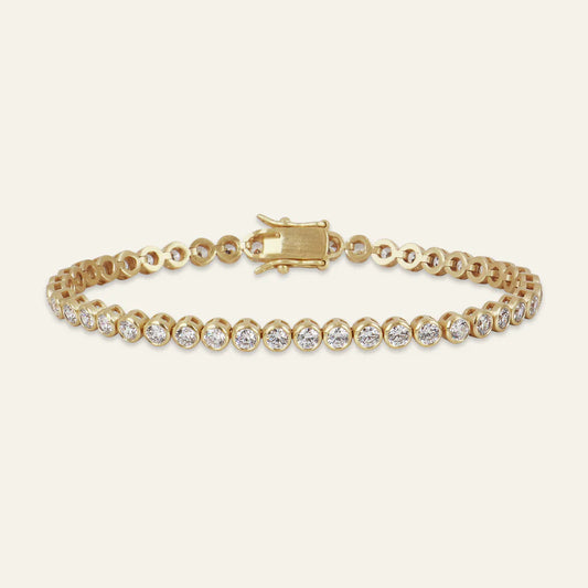 Bezel Tennis Bracelet 7" Length