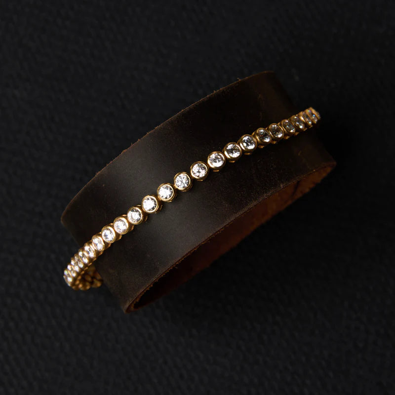 Bezel Tennis Bracelet 6.5" Length