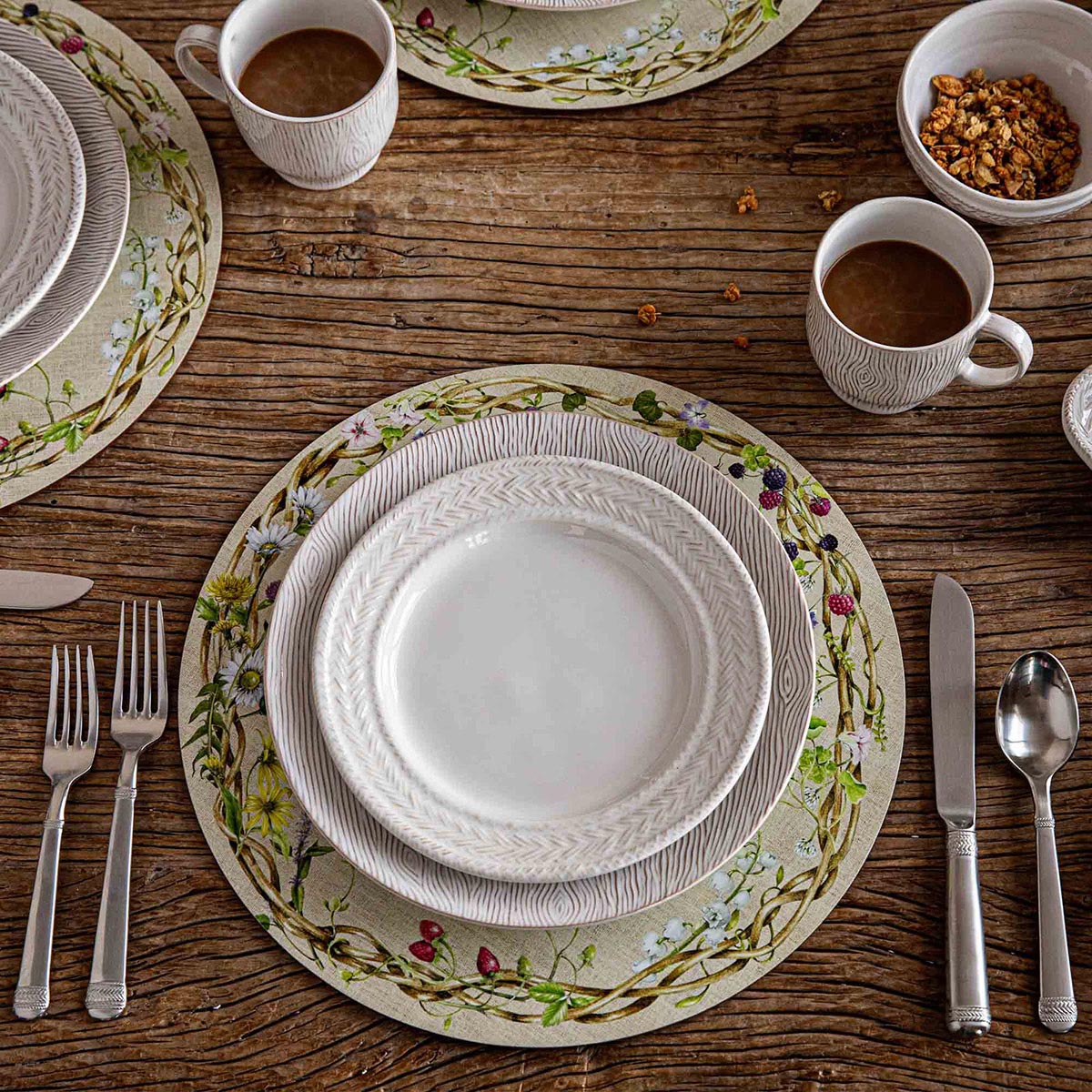 Blenheim Oak Dinner Plate - Whitewash