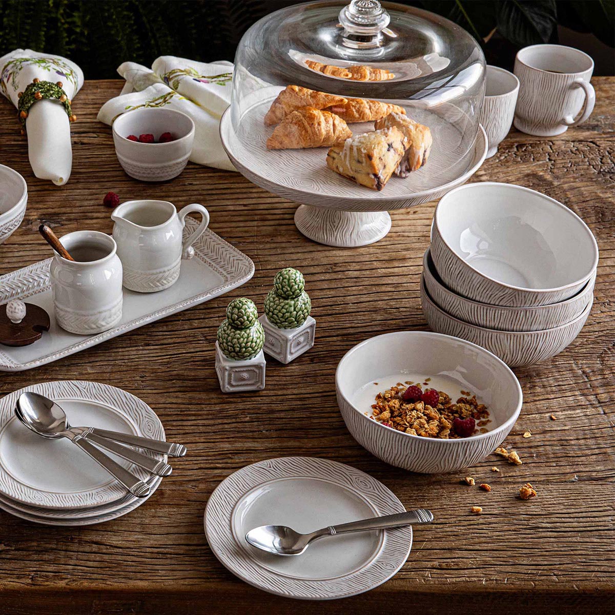 Blenheim Oak Side/Cocktail Plate - Whitewash