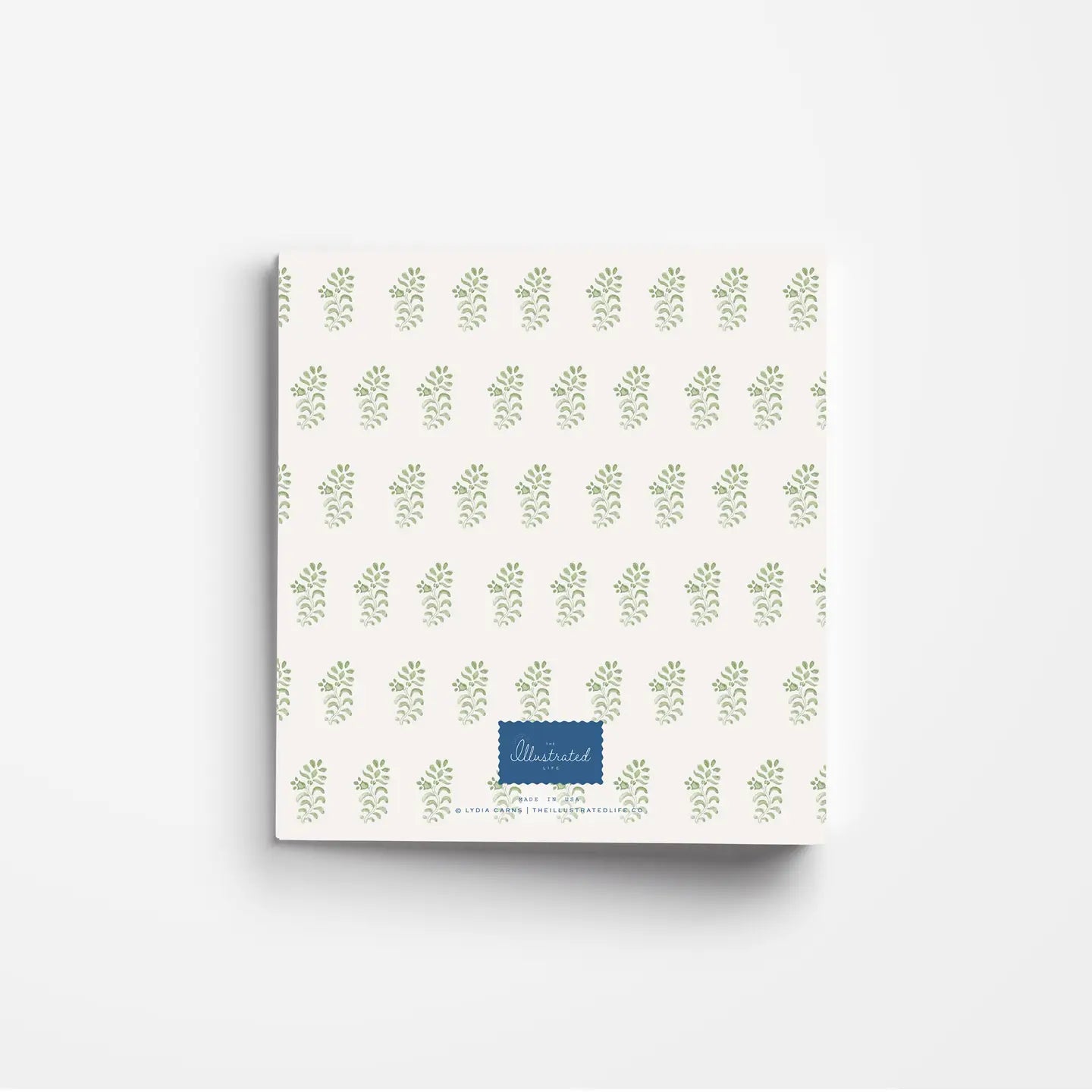 Block Print 3-Ring Recipe Binder in Green