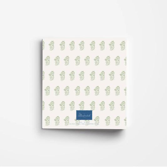 Block Print 3-Ring Recipe Binder in Green