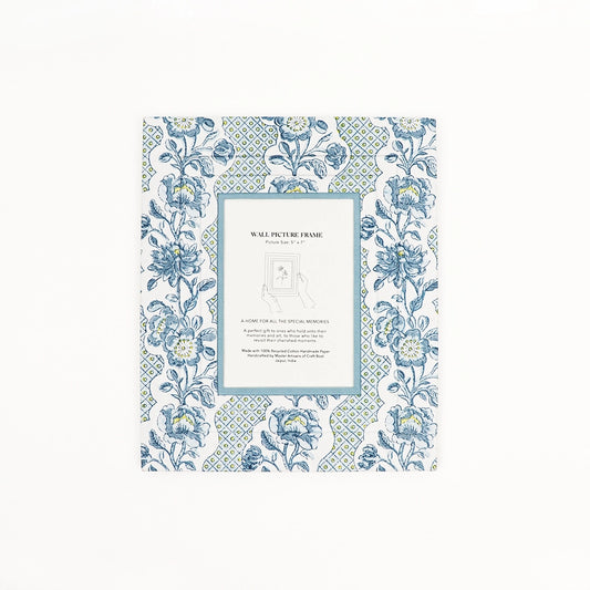 Blooming Trellis Blue Wall Photo Frame 5x7