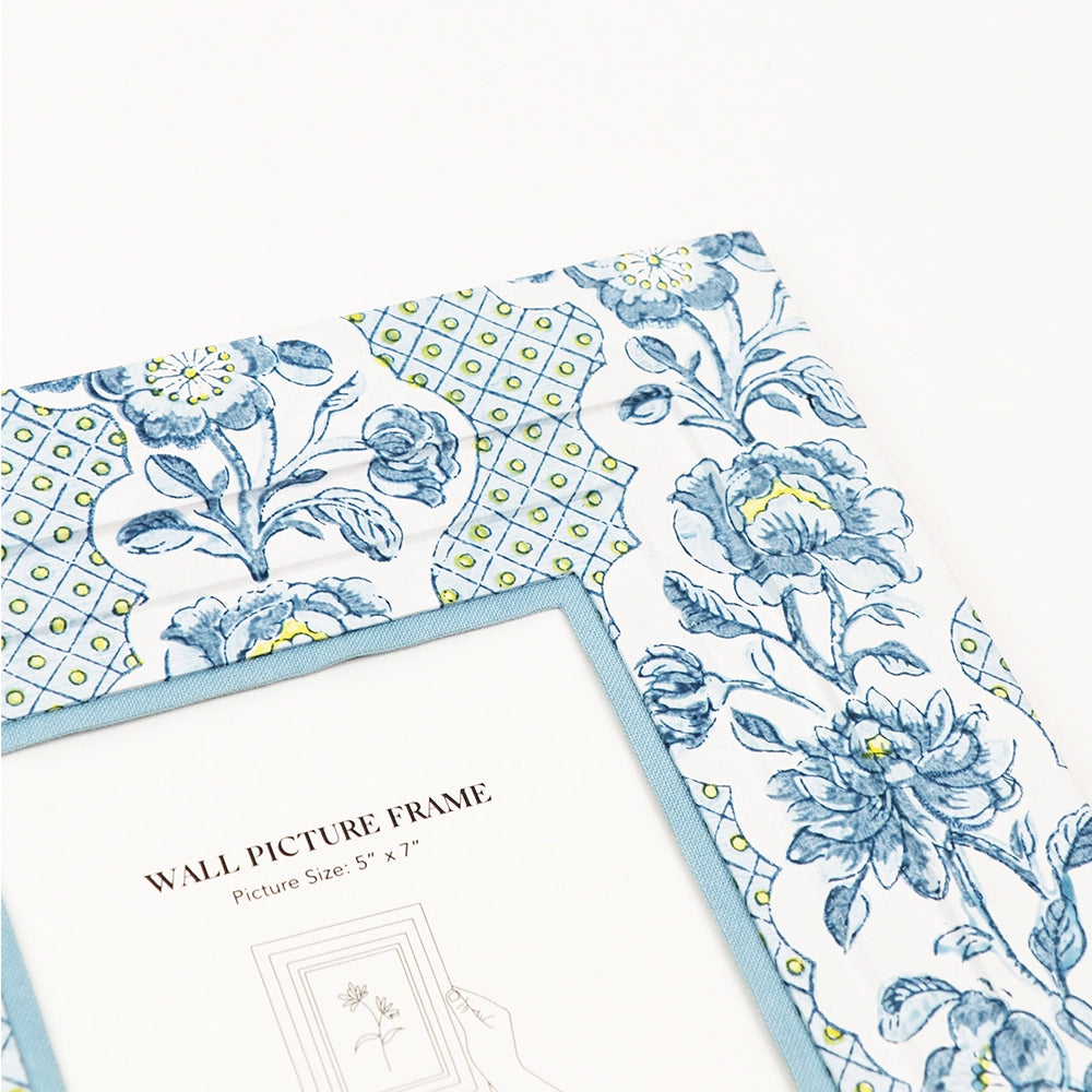 Blooming Trellis Blue Wall Photo Frame 5x7