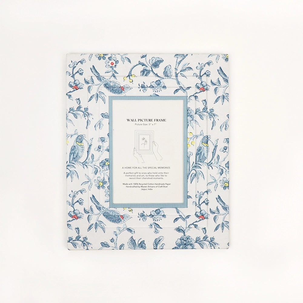 Blooming Trellis Blue Wall Photo Frame 5x7