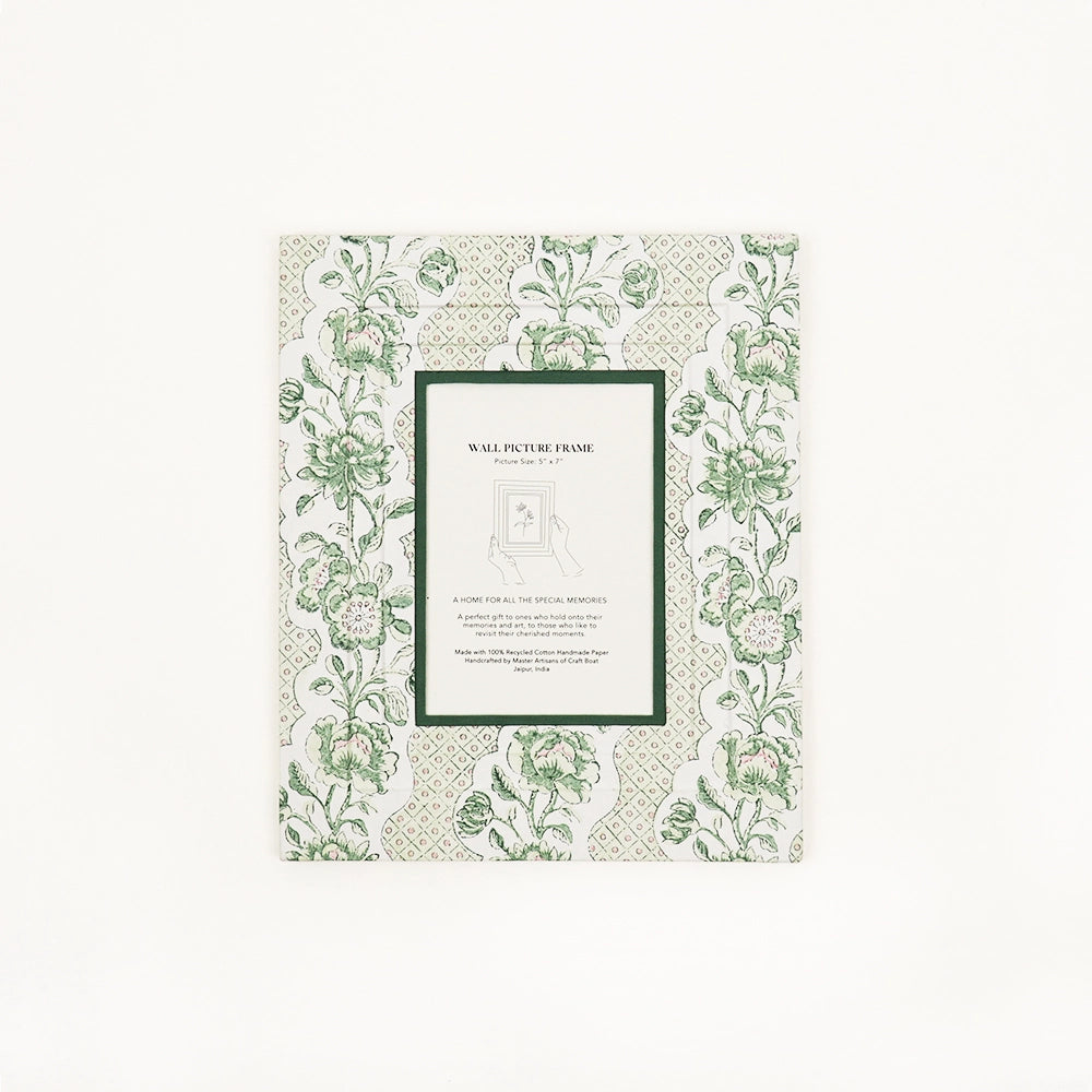 Blooming Trellis Green Wall Photo Frame 5x7