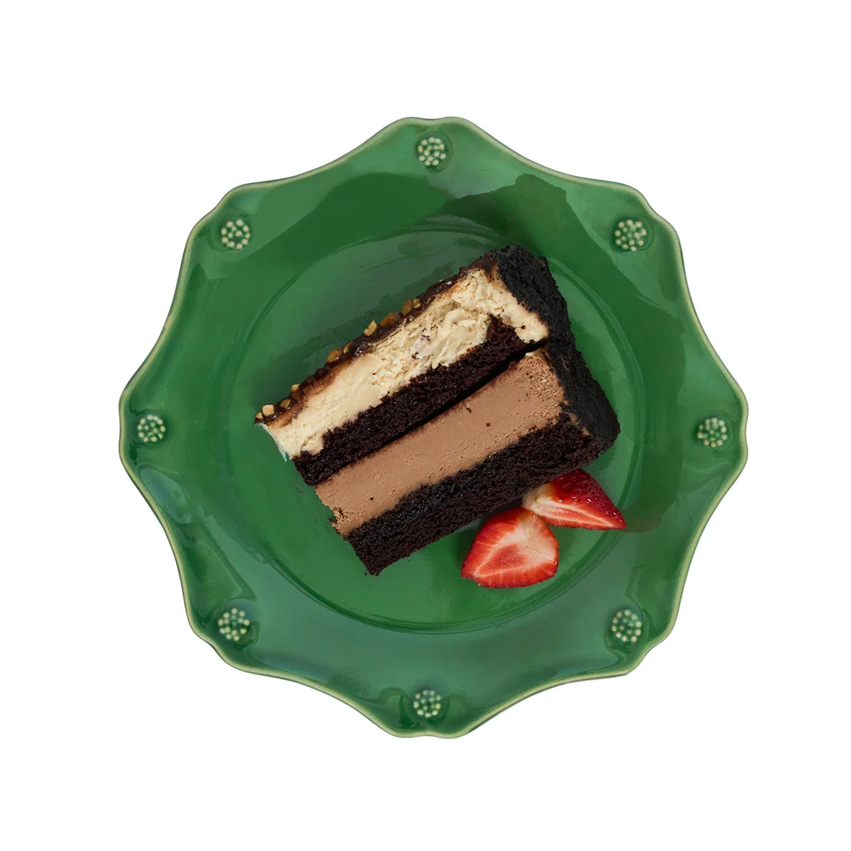 Berry & Thread Scalloped Dessert/Salad Plate | Basil