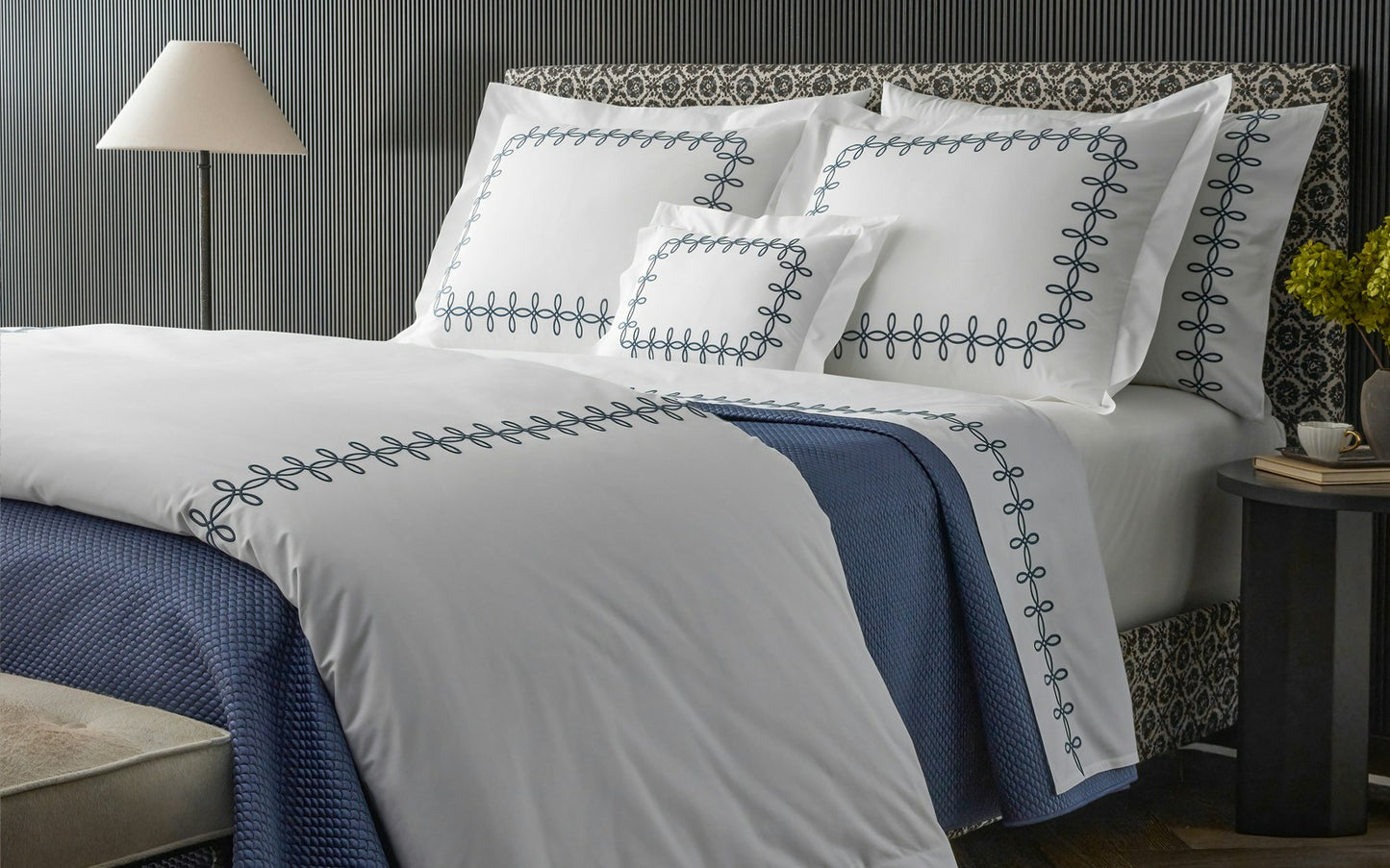 Matouk Gordian Knot King Duvet in Wedgwood