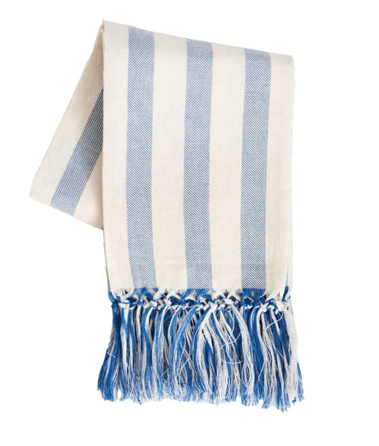 Briscola Rigata Cream/Sky Blue Guest Towel | Busatti Col. 20/6