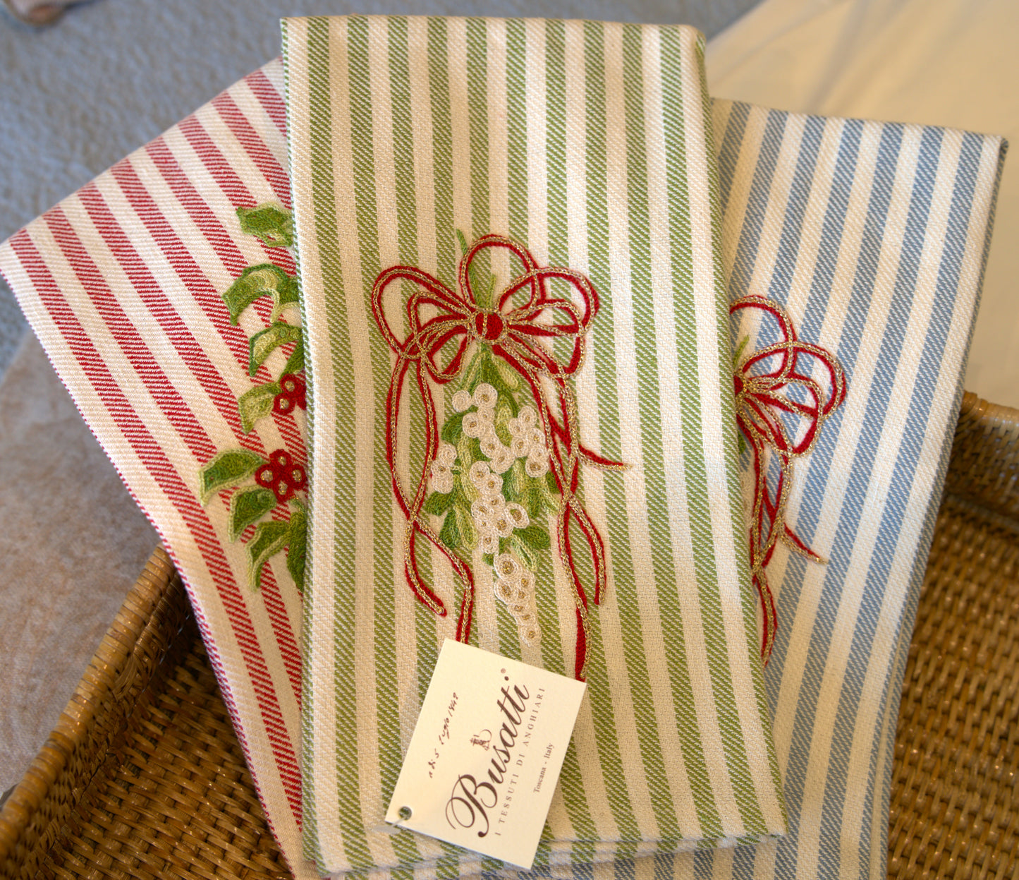 Mistletoe Green | Busatti Pomelo Kitchen Towel | Col. 8