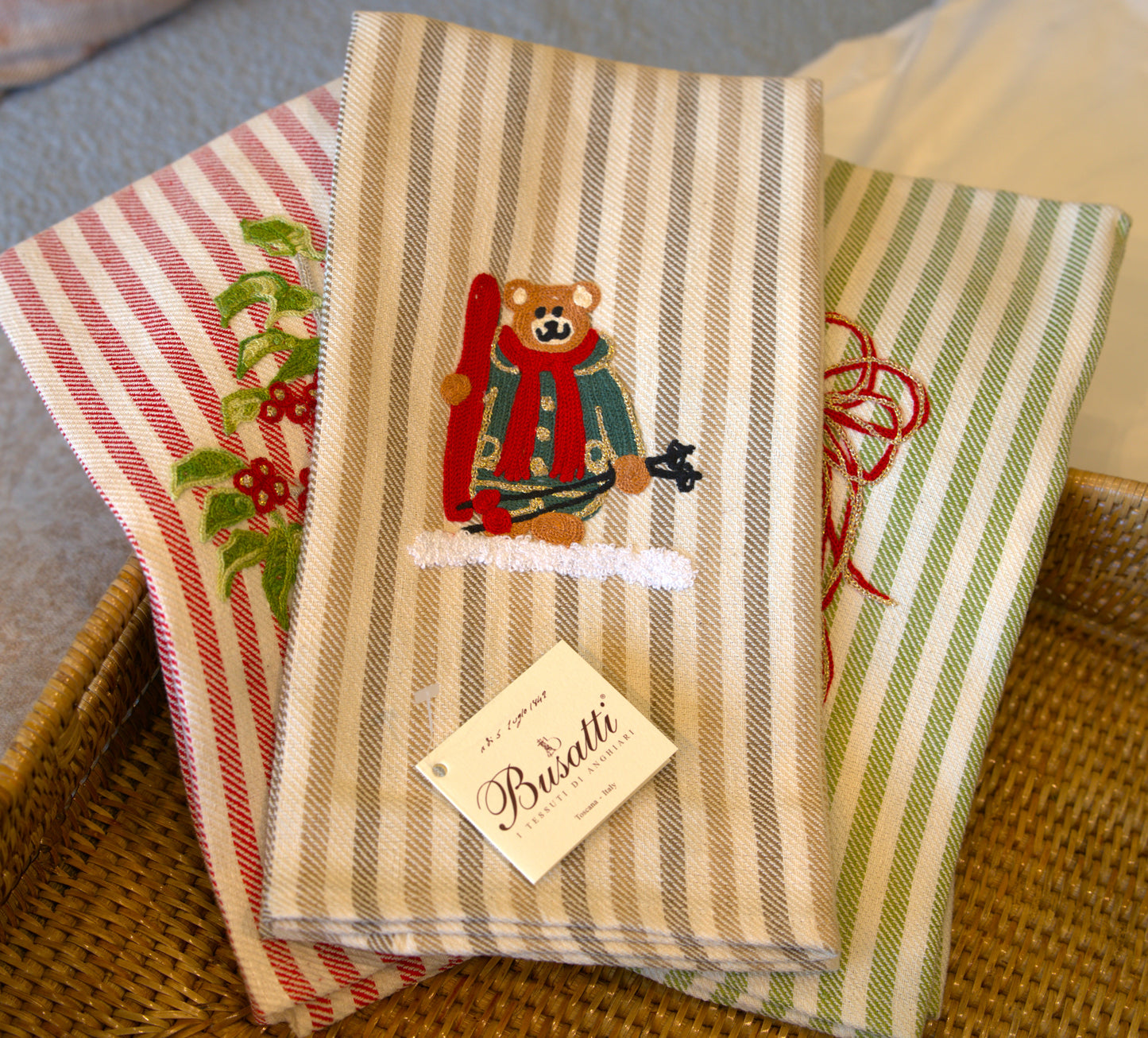 Ski Bear | Busatti Pomelo Kitchen Towel | Col. 113/111