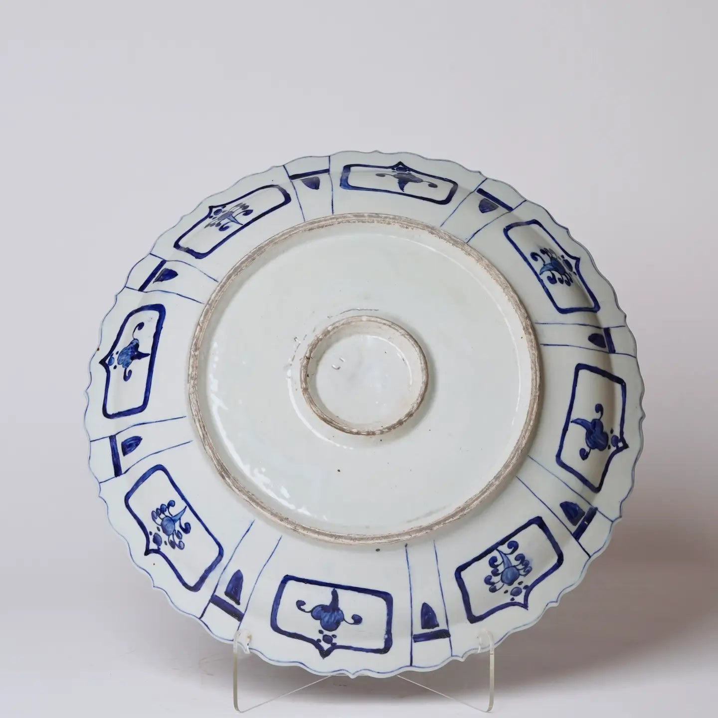 Blue and White Porcelain Bird and Flower Platter C779